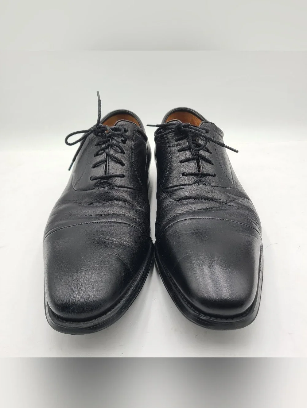 B40 Sz 13 M Mens Magnanni Mens Black Leather Cap Toe Oxford Dress Shoes